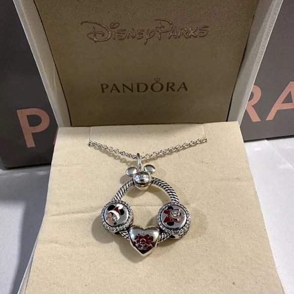 ✨Pandora Disney Mickey Mouse O Pendant Necklace Christmas Charm